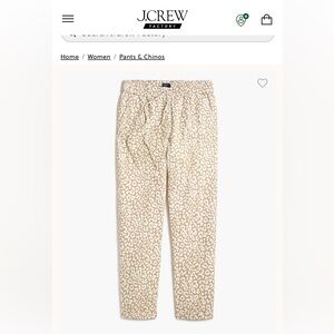 J. Crew Cropped Ankle Pants in Tan and White Leopard Print